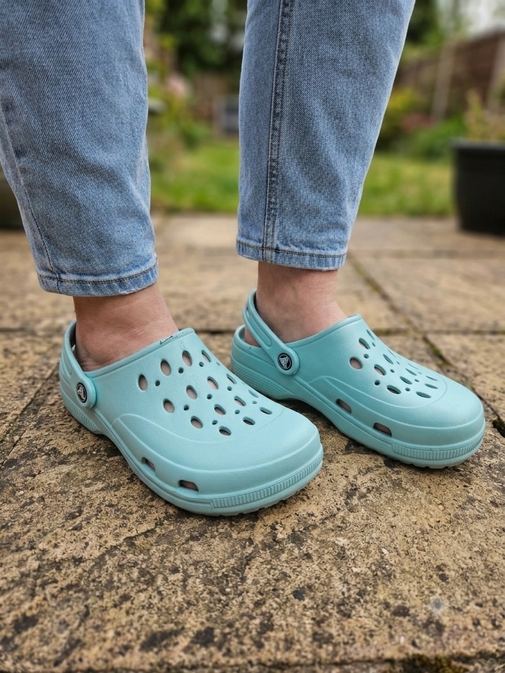 Light Teal Slip-On Clogs